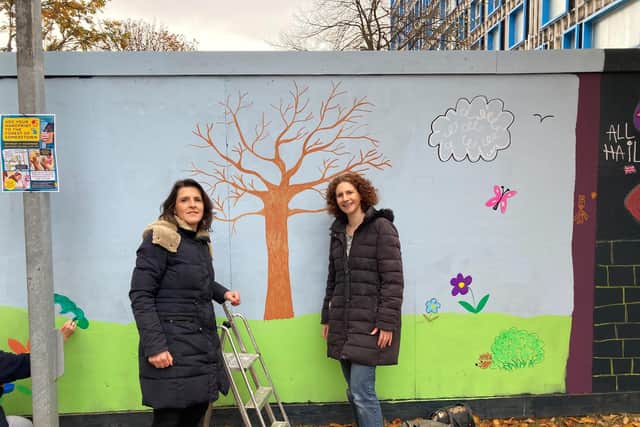 Lucy Field, left, with Helena Willson, right, at the Forest of Somers Town. Picture: PCC