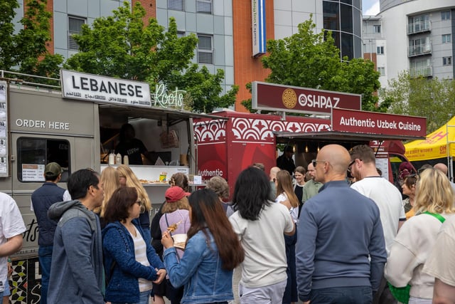 There is culinary influences from across the world including Lebanese and Uzbekistan food trucks. Photos by Alex Shute