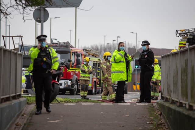 Police and fire services at the scene at Whale Island Way, Portsmouth, last Friday.

Picture: Habibur Rahman