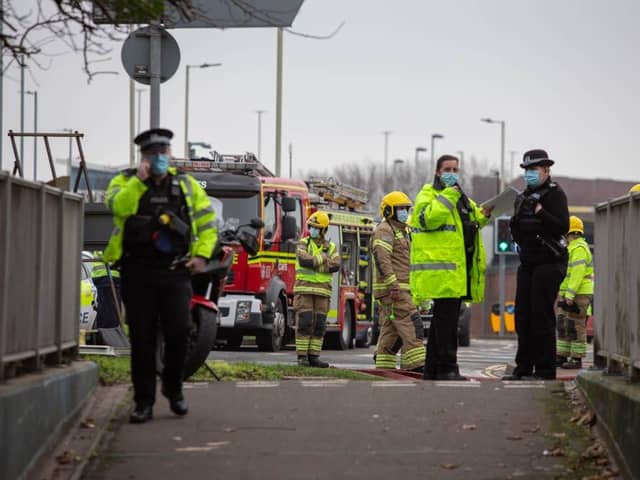 Police and fire services at the scene at Whale Island Way, Portsmouth, last Friday.

Picture: Habibur Rahman