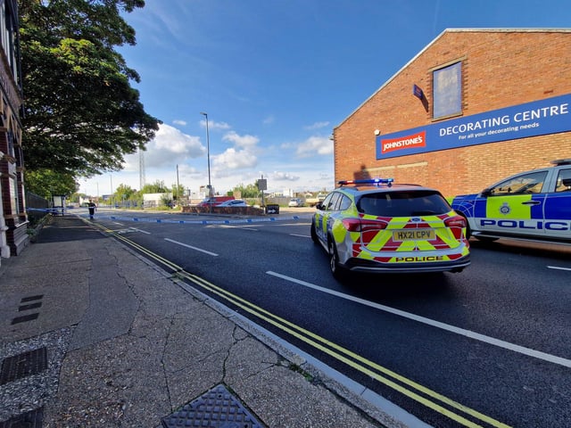 The scene at Goldsmith Avenue, Fratton, on September 14. Picture: Habibur Rahman.