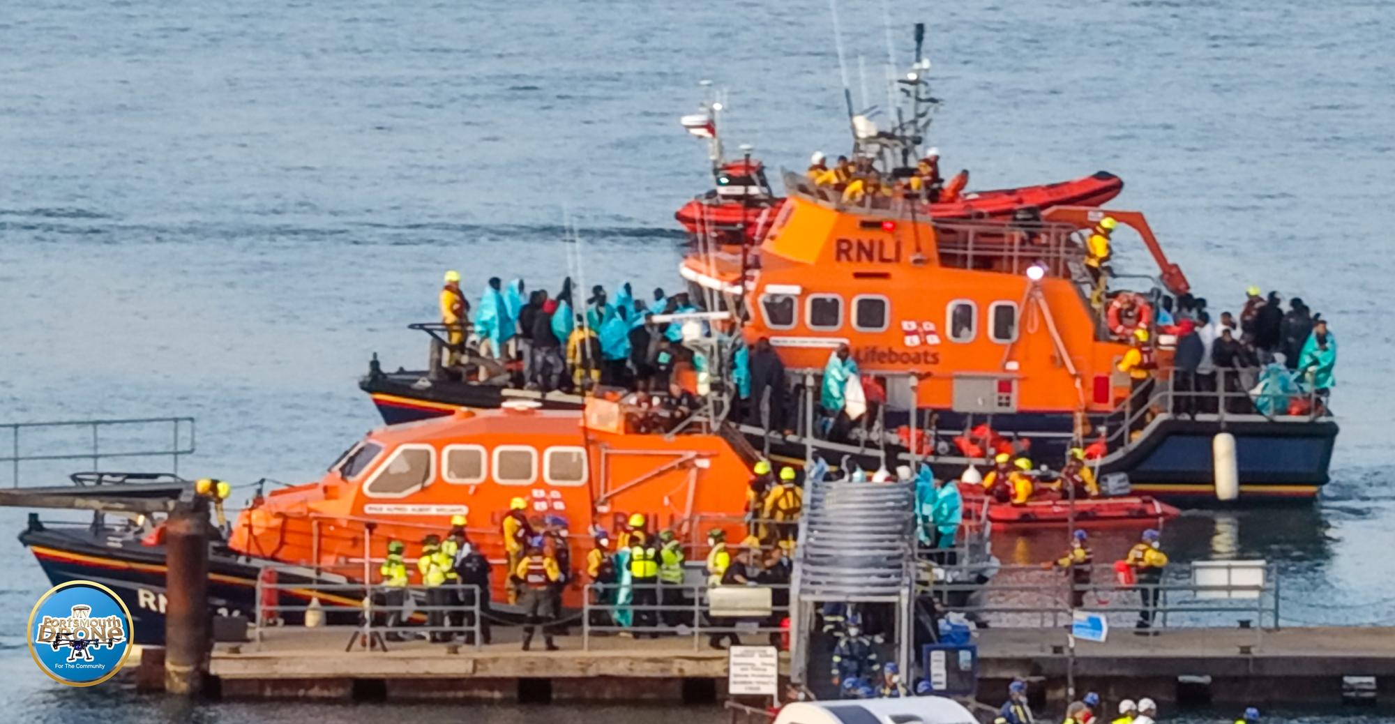 Pictures capture scene of migrants in Portsmouth