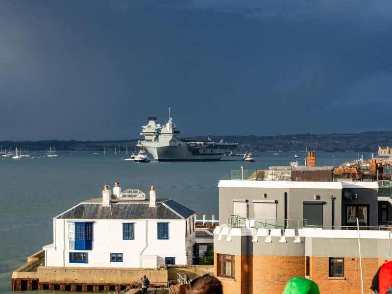 HMS Queen Elizabeth leave Portsmouth on 3rd of November. Photo by Matt Clark