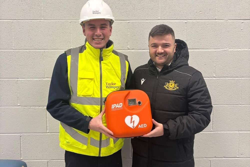 Moneyfields FC received the PAD from Taylor Wimpey.