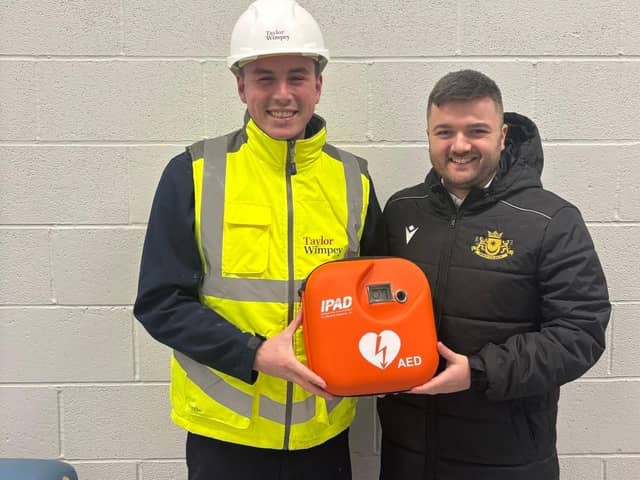 Moneyfields FC received the PAD from Taylor Wimpey.