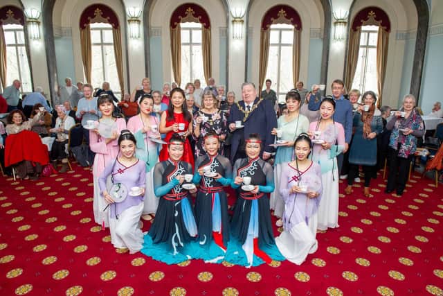 Pictured: Lord Mayor, Frank Jonas with Lady Mayoress, Joy Maddox and the Portsmouth Chinese Association Dancers at the Portsmouth Guildhall
Picture: Habibur Rahman