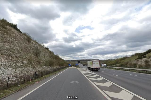 The crash happened on the M3 in Hampshire last night. Picture: Google Maps