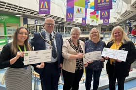 The charities with the Mayor of Havant, Rosie Raines, and the Mayor's Consort, Graham Raines