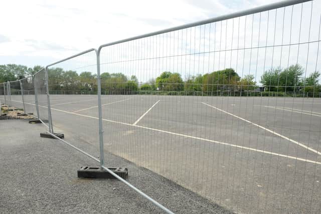 The lorry park at Tipner West, Portsmouth, where a drive-thru coronavirus testing facility is set to be opened next week. Picture: Sarah Standing (160420-7823)