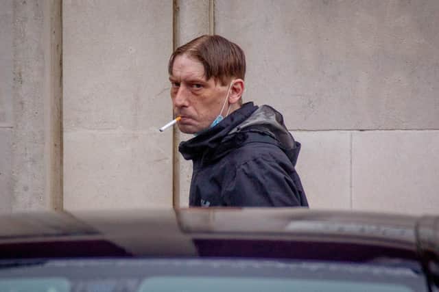Pictured: Michael Champion, 36, outside Portsmouth Magistrates' Court on August 25, 2020.