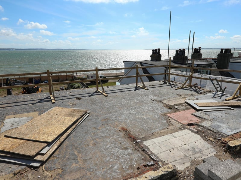 Demolition site at the Osborne View pub, Hill Head, Fareham, showing ongoing workPicture: Chris  Moorhouse (100724-016)