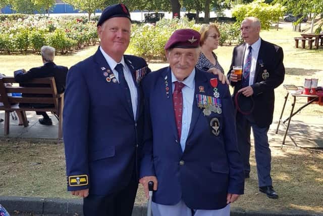 Arthur Bailey, right, pictured with Graham Parsons, welfare officer of Portsmouth Parachute Regimental Association, left.