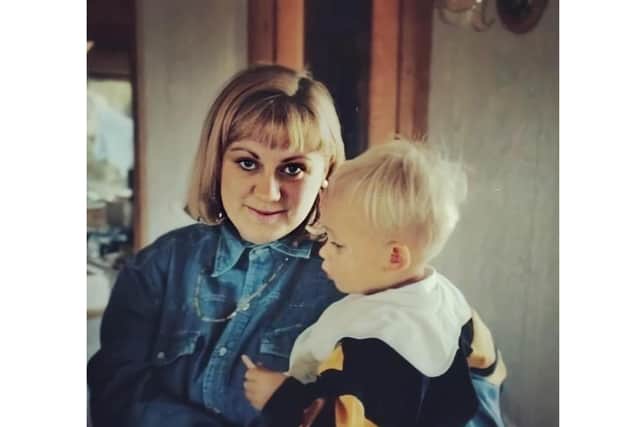Karen Ingram, who died from non-Hodgkin lymphoma in 2008, with her son Tom