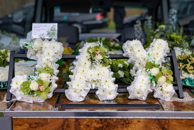 Floral tributes for baby Jax at the Oaks in Havant. He passed away on February 15, six days before his first birthday. Picture: Mike Cooter (160324)