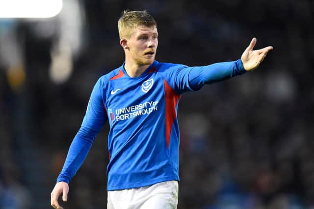 Andy Cannon (14) of Portsmouth during the EFL Sky Bet League 1 match between Portsmouth and Ipswich Town at Fratton Park, Portsmouth, England on 21 December 2019.