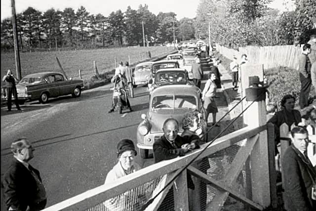 A splendid shot taken from the train looking towards Havant from Langstone level crossing. When the gates were shut traffic queued back to the town.