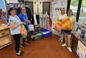 A boost for families struggling to afford school uniform. From left - Claire Traviss, Gemma Morrison, Catherine Ramsay and Elaine Saunders-O'Shea