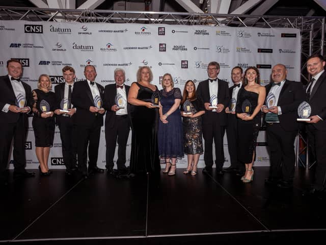 Winners on stage at the Maritime UK Awards 2023.