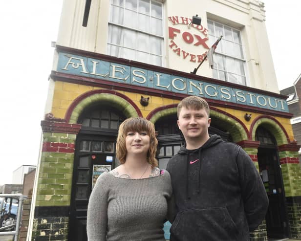 Heidi Bennett (29) and her partner Lewis Hind (29) have moved from Weymouth to Gosport to take over as the landlords of The Fox Tavern in North Street, Gosport, which is the one of oldest pubs in Gosport.  Picture: Sarah Standing (240125-8706)