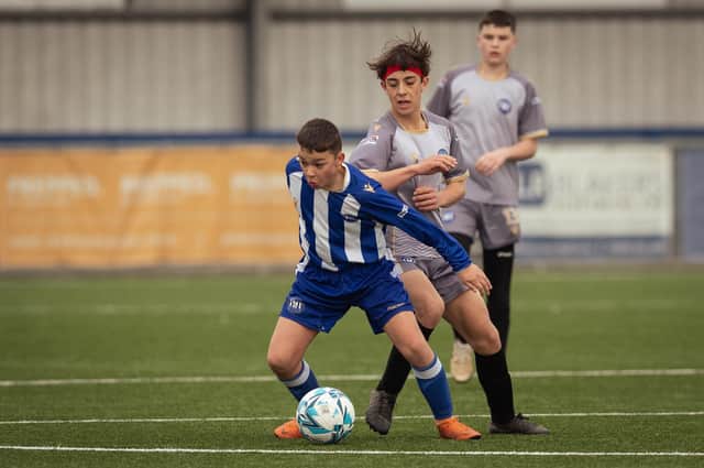 Action from the U15 Campbell McFaull Invitation Cup final between Hayling St Andrews Blue and Hayling St Andrew White. Picture: Keith Woodland (260221-449)