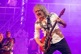Brian May makes an appearance at the performance of We Will Rock You at the Kings Theatre, Southsea on Tuesday 8th February 2022

Pictured: Brian May on the stage with the rest of the We Will Rock You cast

Picture: Habibur Rahman