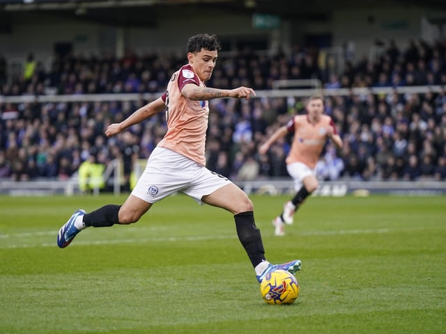 Pompey midfielder Alex Robertson tries to make something happen in the first half against Bristol Rovers. Picture: Jason Brown/ProSportsImages