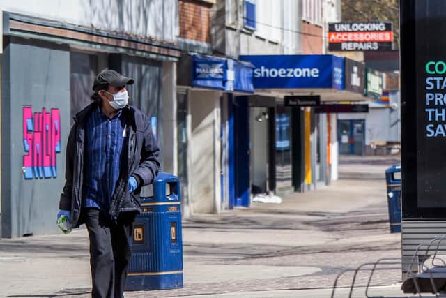 An empty-looking Commercial Road in Portsmouth after the government announced a lockdown on March 23.