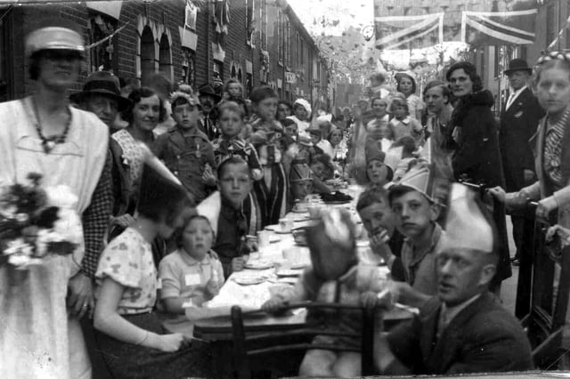 Coronation street party in Highfield Street, Landport on May 12, 1937.