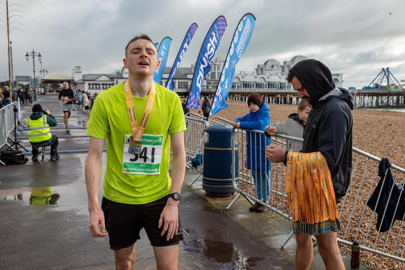 The finish line of the Portsmouth Coastal Half Marathon. Picture: Mike Cooter (180224)