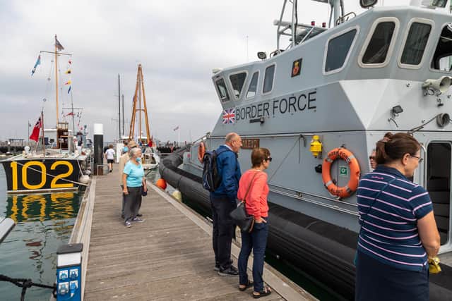 Members of the public were able to climb aboard a variety of vessels. Picture: Mike Cooter (040921)