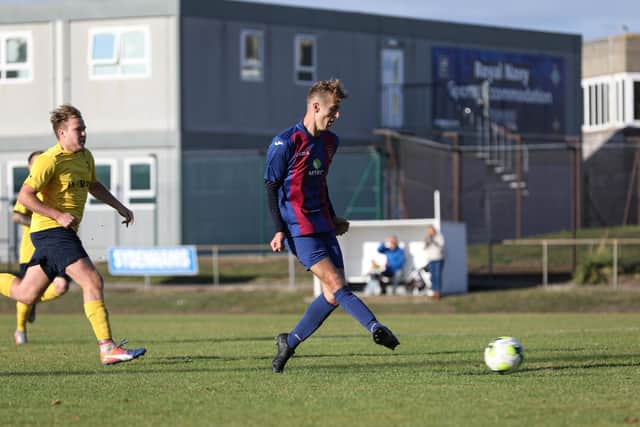 James Franklyn struck twice as US Portsmouth came from behind to beat Folland 4-2. Picture: Chris Moorhouse