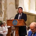 Alan Mak MP gives a reading at the Christmas Carol Service at St Faith's Church, Havant