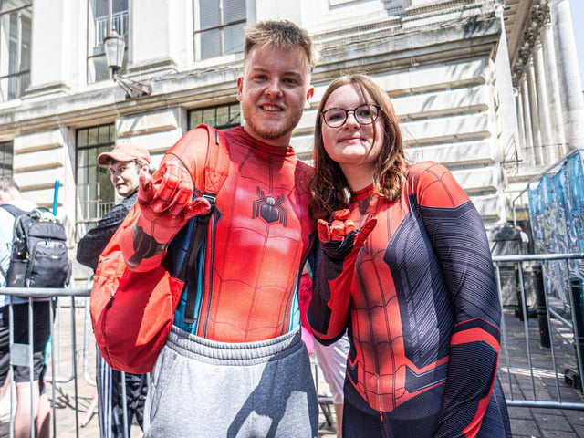 Portsmouth Comic Con 2023 at Portsmouth Guildhall on Saturday 3rd June 2023
Pictured: People dressed up at the event
Picture: Haibur Rahman