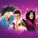 Sleeping Beauty Cast at the Mayflower Theatre (l-r) Ceri Dupree, Joe Pasquale, Lesley Joseph, Neal Wright and Sarah Earnshaw