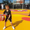 Zach Robinson, 9, from Chichester, at the opening of the new Orchard Park court on September 18, 2021.