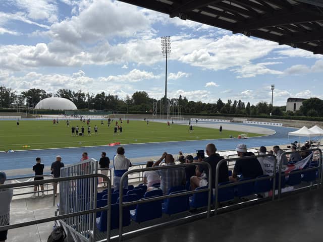 More than 50 Pompey supporters attended an open training session at the X-Bionic Sphere Sports Centre in Šamorín, Slovakia, on Thursday morning.