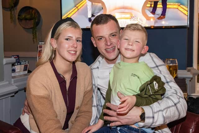 Young England fan Reign, 6 with his Mum and Dad, as watched the big game in the Cosham pub.