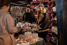 Glitter galore from the stalls at the Gosport Christmas market. Picture: Mike Cooter (251123)