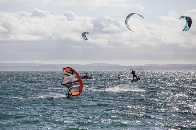 People kite surfing at Hayling Island as part of this year's kitesurfing armada
Picture: Habibur Rahman
