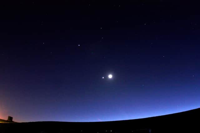 The conjunction of Venus and Jupiter.
PICTURE: Graham Bryant/Hampshire Astronomical Group/Clanfield Observatory