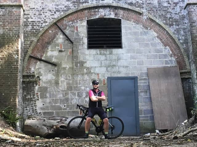 Mark Kellett prepares for his 300 mile cycle. Picture: Martyn Baldock