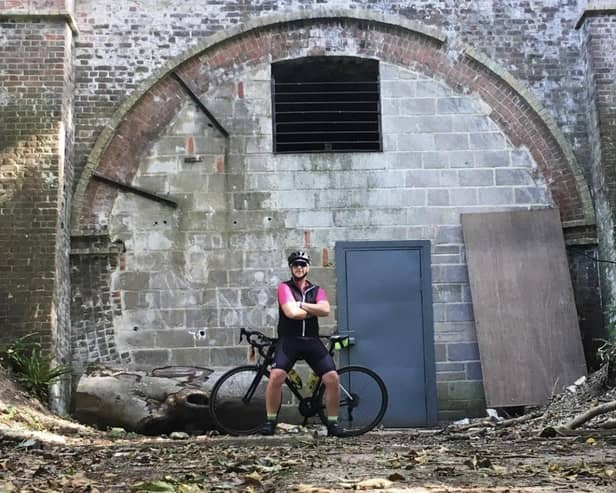 Mark Kellett prepares for his 300 mile cycle. Picture: Martyn Baldock