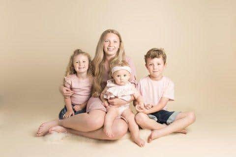 Left to right. Isla, 5, Freya 15, Esme, who will be 2 in August, and Beau, 8
