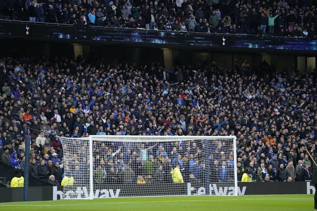 Pompey fans at the Tottenham Hotspur Stadium.
