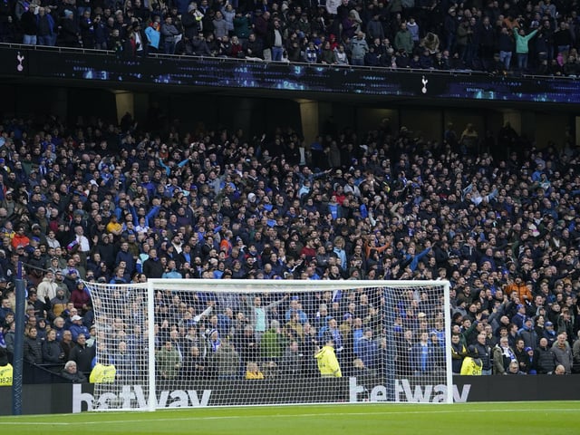 Pompey fans at the Tottenham Hotspur Stadium.