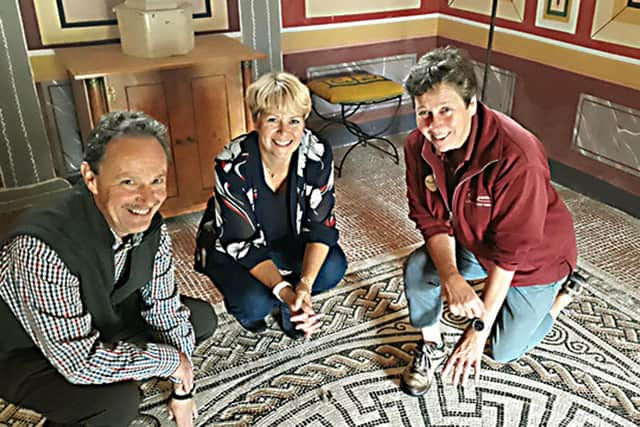 Doug Jones from SDNPA, Gemma Lacey of Southern Co-op and Maureen Page from Butser Ancient Farm