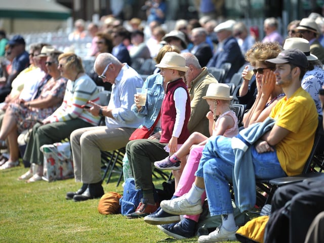Crowds basked in the glorious sunshine.