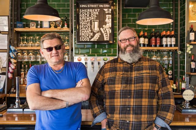 King Street Tavern landlords Paul Mulholland and Sean Marshall happy to open their doors once more. Picture: Mike Cooter