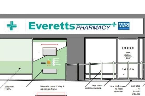 Everetts Pharmacy shop front plans. Picture: Council documents