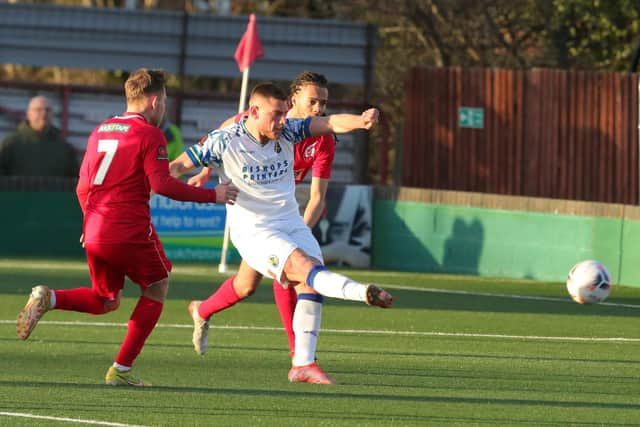 Callum Kealy fires in a shot. Picture by Dave Haines